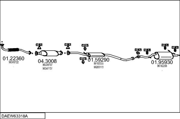MTS DAEW63318A009034 - Impianto gas scarico www.autoricambit.com