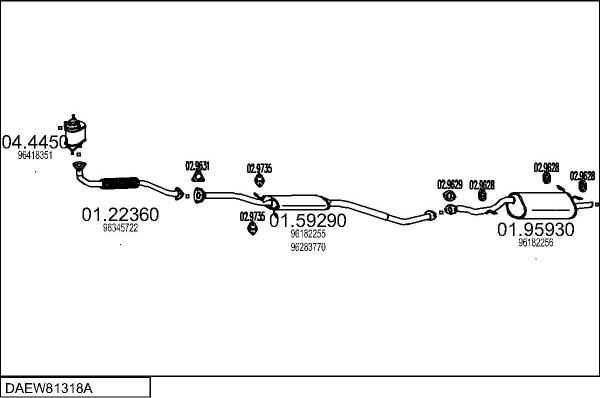 MTS DAEW81318A009030 - Impianto gas scarico www.autoricambit.com