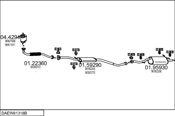 MTS DAEW81318B009030 - Impianto gas scarico www.autoricambit.com