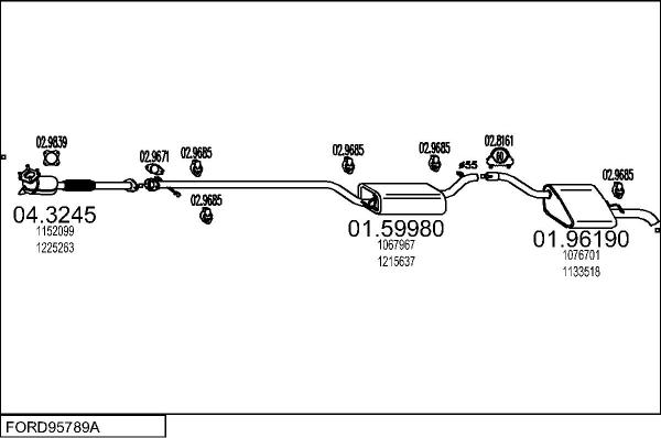 MTS FORD95789A016970 - Impianto gas scarico www.autoricambit.com