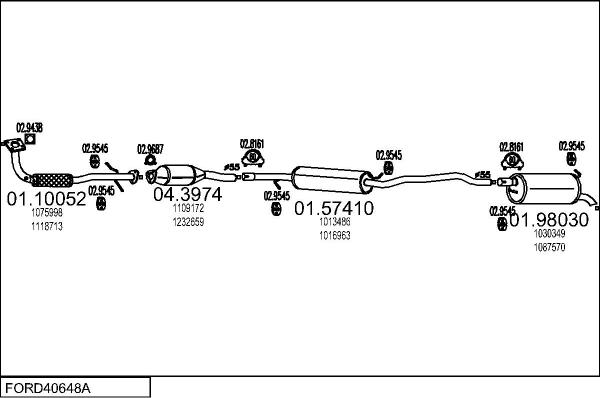 MTS FORD40648A017307 - Impianto gas scarico www.autoricambit.com