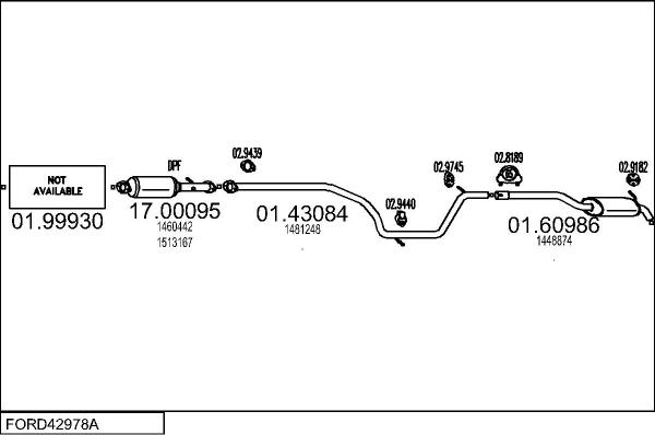 MTS FORD42978A022518 - Impianto gas scarico www.autoricambit.com