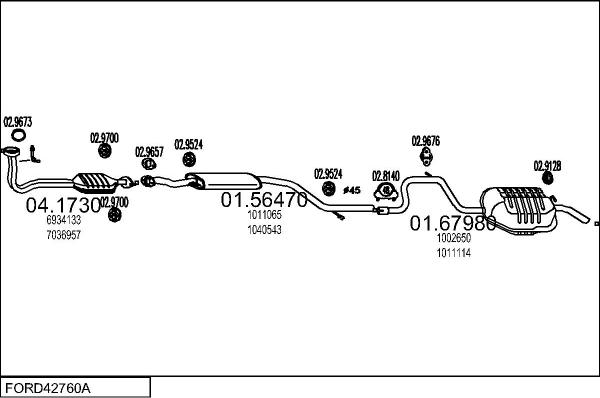 MTS FORD42760A001302 - Impianto gas scarico www.autoricambit.com