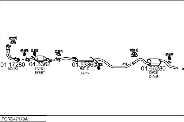 MTS FORD47179A005178 - Impianto gas scarico www.autoricambit.com