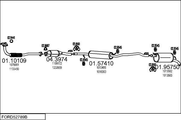 MTS FORD52789B004715 - Impianto gas scarico www.autoricambit.com