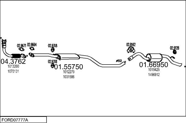 MTS FORD07777A007809 - Impianto gas scarico www.autoricambit.com