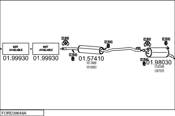 MTS FORD39648A017307 - Impianto gas scarico www.autoricambit.com