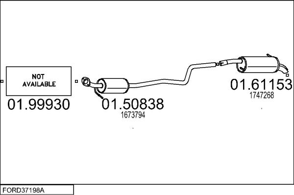 MTS FORD37198A028239 - Impianto gas scarico www.autoricambit.com