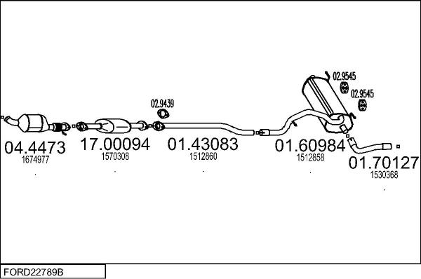 MTS FORD22789B026577 - Impianto gas scarico www.autoricambit.com