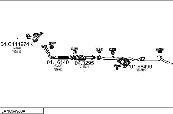 MTS LANC64900A003828 - Impianto gas scarico www.autoricambit.com