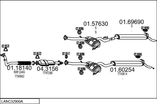 MTS LANC32900A003837 - Impianto gas scarico www.autoricambit.com