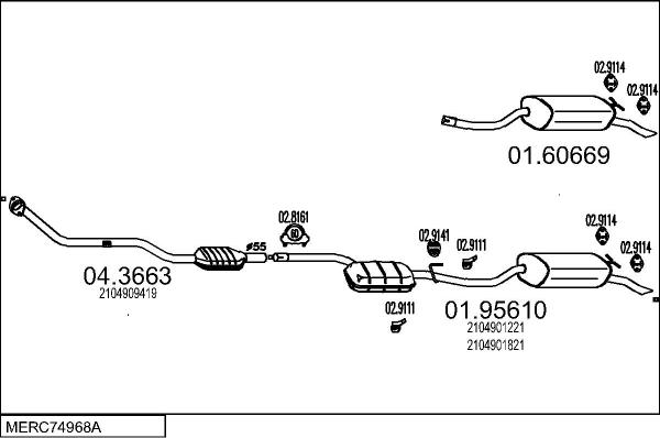 MTS MERC74968A011081 - Impianto gas scarico www.autoricambit.com