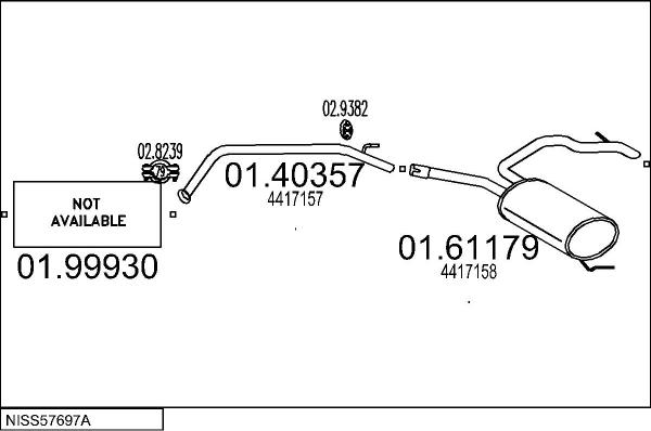 MTS NISS57697A020103 - Impianto gas scarico www.autoricambit.com