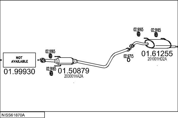 MTS NISS61870A007050 - Impianto gas scarico www.autoricambit.com