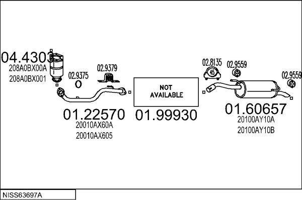 MTS NISS63697A019174 - Impianto gas scarico www.autoricambit.com