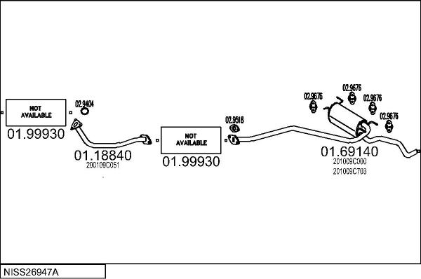 MTS NISS26947A009324 - Impianto gas scarico www.autoricambit.com