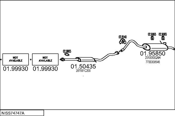 MTS NISS74747A032984 - Impianto gas scarico www.autoricambit.com