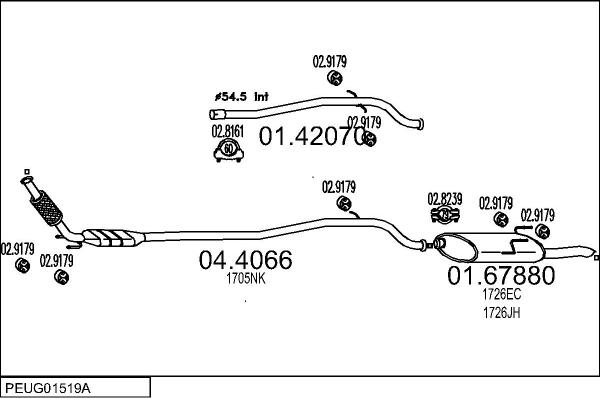 MTS PEUG01519A012247 - Impianto gas scarico www.autoricambit.com