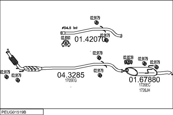 MTS PEUG01519B012247 - Impianto gas scarico www.autoricambit.com