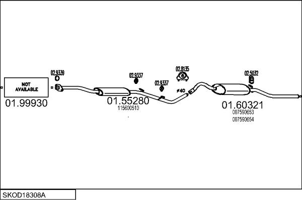 MTS SKOD18308A014744 - Impianto gas scarico www.autoricambit.com