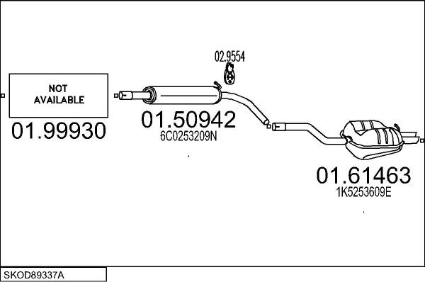 MTS SKOD89337A108656 - Impianto gas scarico www.autoricambit.com