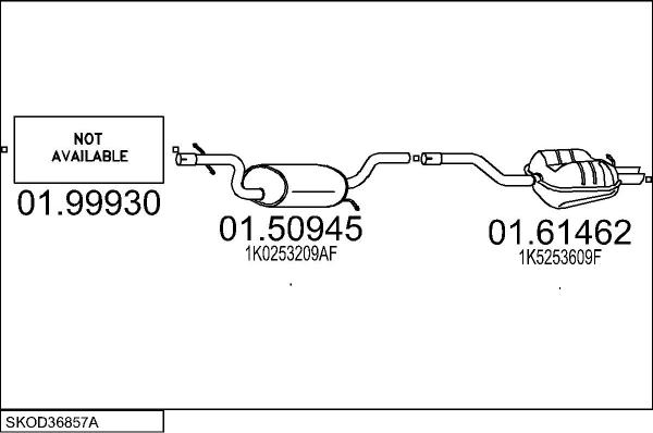 MTS SKOD36857A018479 - Impianto gas scarico www.autoricambit.com