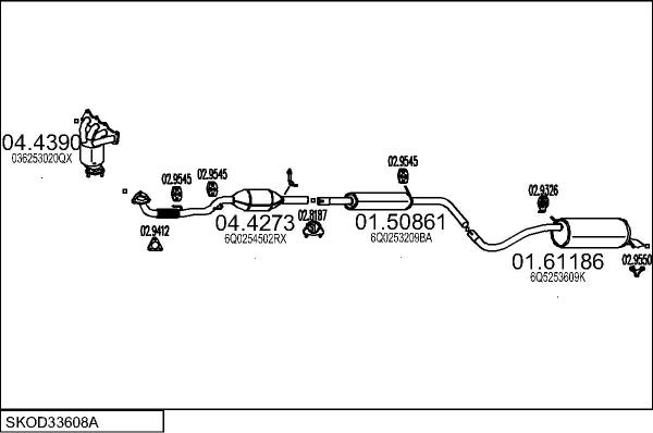 MTS SKOD33608A023167 - Impianto gas scarico www.autoricambit.com