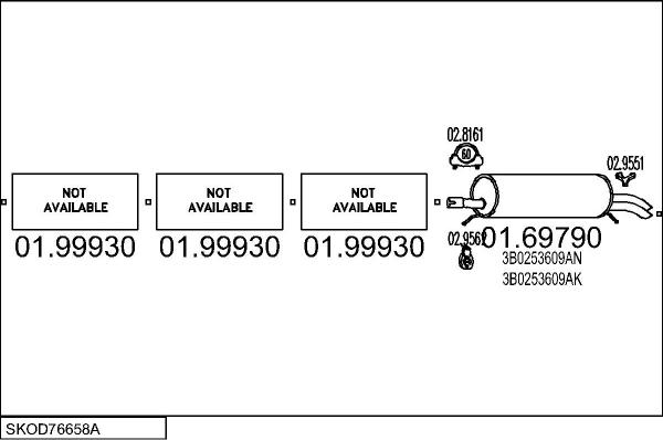 MTS SKOD76658A018005 - Impianto gas scarico www.autoricambit.com