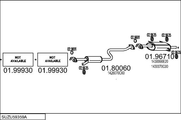 MTS SUZU59359A004454 - Impianto gas scarico www.autoricambit.com