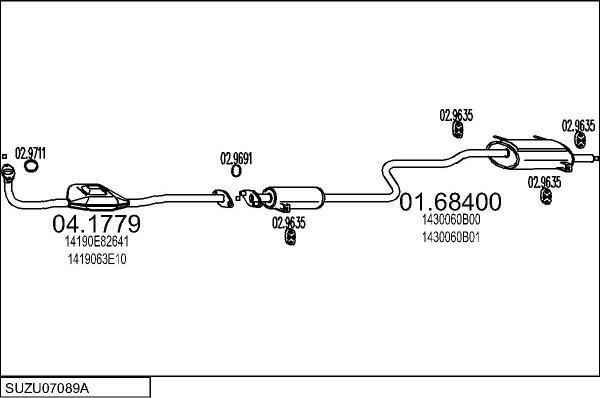 MTS SUZU07089A004453 - Impianto gas scarico www.autoricambit.com