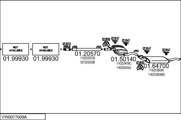 MTS VW0077009A010054 - Impianto gas scarico www.autoricambit.com