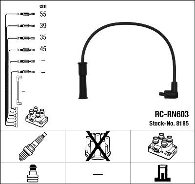 NGK 8185 - Kit cavi accensione www.autoricambit.com