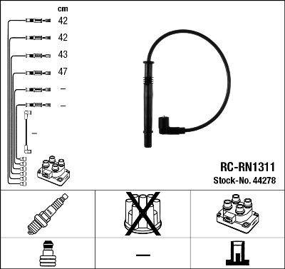 NGK 44278 - Kit cavi accensione www.autoricambit.com