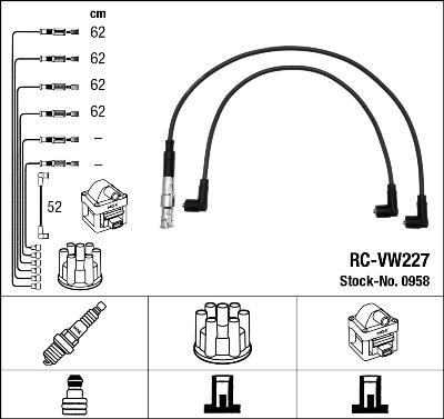 NGK 0958 - Kit cavi accensione www.autoricambit.com