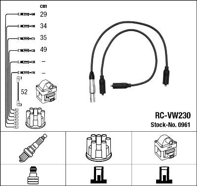 NGK 0961 - Kit cavi accensione www.autoricambit.com