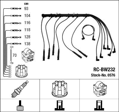 NGK 0576 - Kit cavi accensione www.autoricambit.com