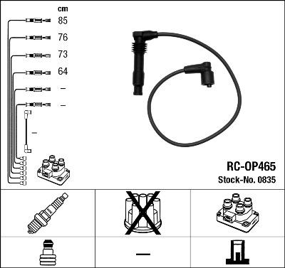 NGK 0835 - Kit cavi accensione www.autoricambit.com