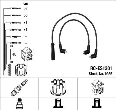 NGK 0355 - Kit cavi accensione www.autoricambit.com