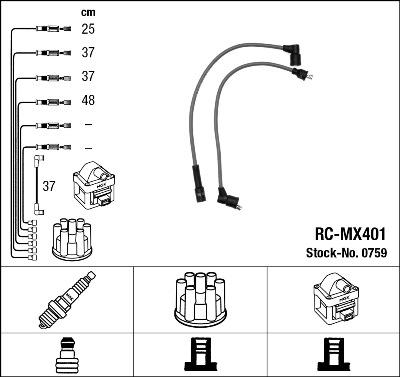 NGK 0759 - Kit cavi accensione www.autoricambit.com