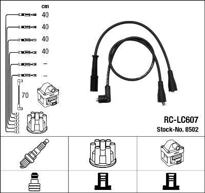 NGK 8502 - Kit cavi accensione www.autoricambit.com