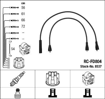 NGK 8537 - Kit cavi accensione www.autoricambit.com