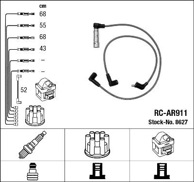 NGK 8627 - Kit cavi accensione www.autoricambit.com