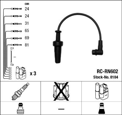 NGK 8184 - Kit cavi accensione www.autoricambit.com