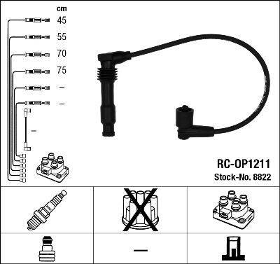 NGK 8822 - Kit cavi accensione www.autoricambit.com