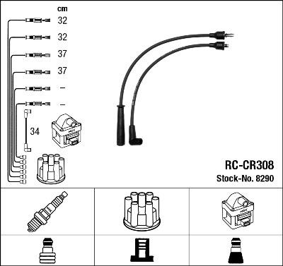 NGK 8290 - Kit cavi accensione www.autoricambit.com