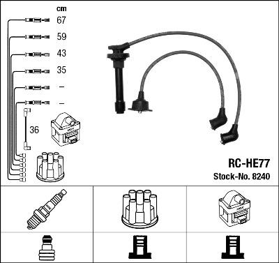 NGK 8240 - Kit cavi accensione www.autoricambit.com