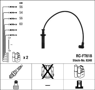 NGK 8248 - Kit cavi accensione www.autoricambit.com