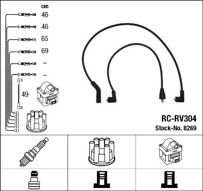 NGK 8269 - Kit cavi accensione www.autoricambit.com