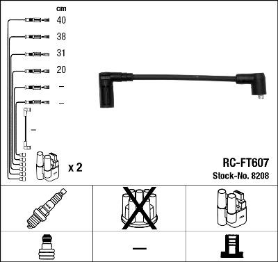 NGK 8208 - Kit cavi accensione www.autoricambit.com