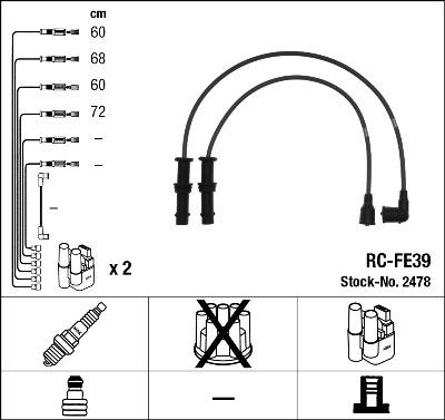 NGK 2478 - Kit cavi accensione www.autoricambit.com